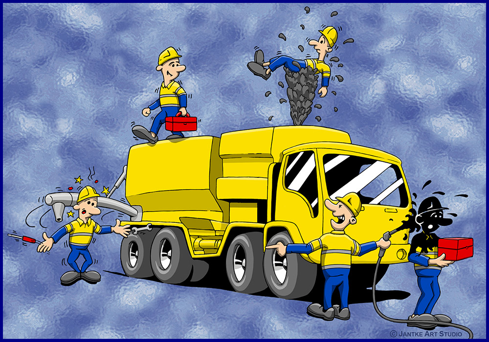 Cartoons - Miners Doing Multiple Faults For WHS - Mining Industry Workshop Manuals