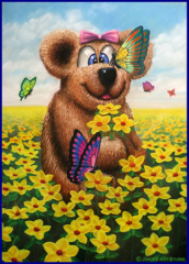 Characters - Teddy's Favorite Place Amongst The Butterflies - Book Illustration