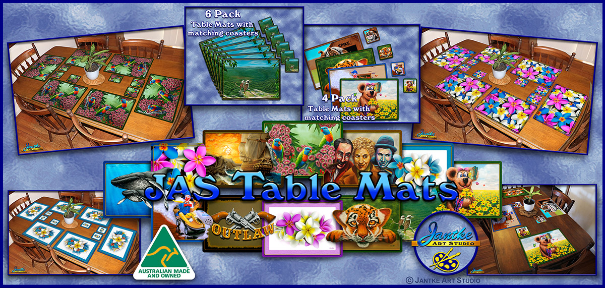 Products - JAS Table Mat Sets Promotional Artwork - Commercial Product Range