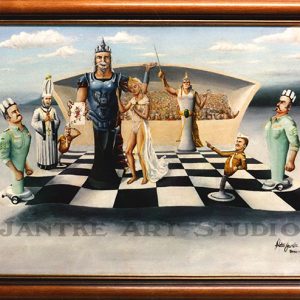 king-of-dreams-main-fantasy-art-chess-first-painting-oil-on-canvas-early-peter-jantke-art-studio