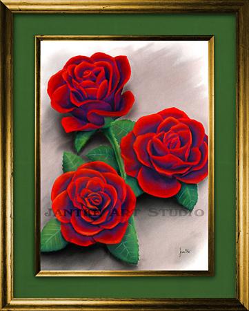 roses-main-red-flower-rose-triple-pastel-painting-peter-jantke-art-studio