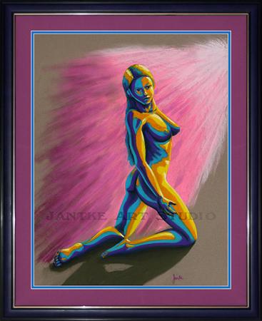 girl-in-light-main-life-drawing-colour-form-pastel painting-peter-jantke-art-studio