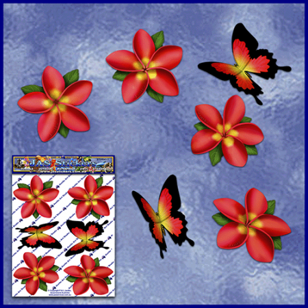 ST041RD-1-open-jas-flowers-frangipani-plumeria-butterflies-red-JAS-Stickers