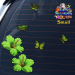 ST023GR-1-car-jas-hibiscus-flowers-butterflies-green-JAS-Stickers