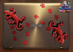 ST032RD-3-laptop-jas-gecko-lizard-foot-prints-pack-twin-pack-red-JAS-Stickers