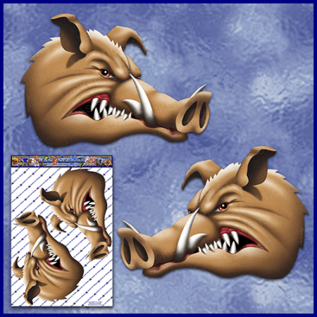 ST034-open-jas-feral-wild growling-pig-cartoon-funny-twin-pack-JAS-Stickers