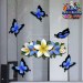 ST046BL-1-glass-white-frangipani-plumeria-flowers-centre-butterflies-blue-white-JAS-Stickers
