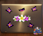 ST046PK-1-laptop-white-frangipani-plumeria-flowers-centre-butterflies-pink-white-JAS-Stickers
