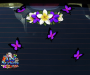 ST046PL-1-car-white-frangipani-plumeria-flowers-centre-butterflies-purple-white-JAS-Stickers