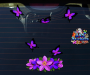 ST046PP-1-car-white-frangipani-plumeria-flowers-centre-butterflies-pink-purple-JAS-Stickers