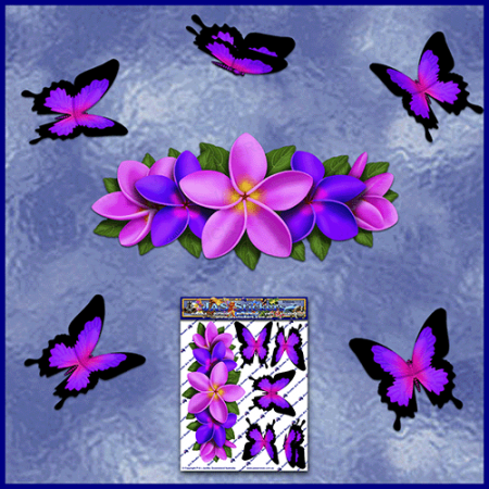 ST046PP-1-open-jas-frangipani-plumeria-flowers-centre-butterflies-pink-purple-JAS-Stickers