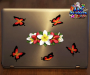 ST046RD-1-laptop-white-frangipani-plumeria-flowers-centre-butterflies-red-white-JAS-Stickers
