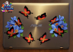ST047BL-3-laptop-frangipani-plumeria-bunch-flowers-butterflies-blue-JAS-Stickers