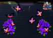 ST047PL-3-car-frangipani-plumeria-bunch-flowers-butterflies-purple-JAS-Stickers