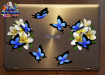 ST047WT-3-laptop-frangipani-plumeria-bunch-flowers-butterflies-white-JAS-Stickers