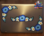 ST048BL-3-laptop-hibiscus-frangipani-plumeria-flower-corners-blue-JAS-Stickers