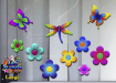 ST056-3-glass-jas-flowers-flyers-daisies-butterfly-dragonfly-JAS-Stickers