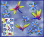 ST064BL-3-open-jas-dragonfly-frangipani-plumeria-flower-pack-blue-JAS-Stickers
