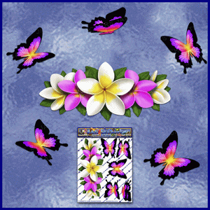 ST046PK-1-open-jas-frangipani-plumeria-flowers-centre-butterflies-pink-white-JAS-Stickers