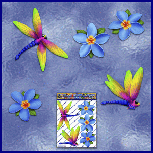 ST064BL-1-open-jas-dragonfly-frangipani-plumeria-flower-pack-blue-JAS-Stickers