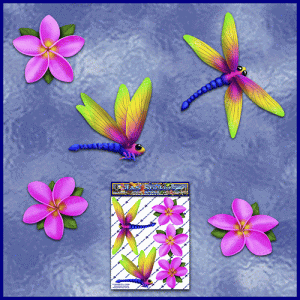 ST064PK-1-open-jas-dragonfly-frangipani-plumeria-flower-pack-pink-JAS-Stickers